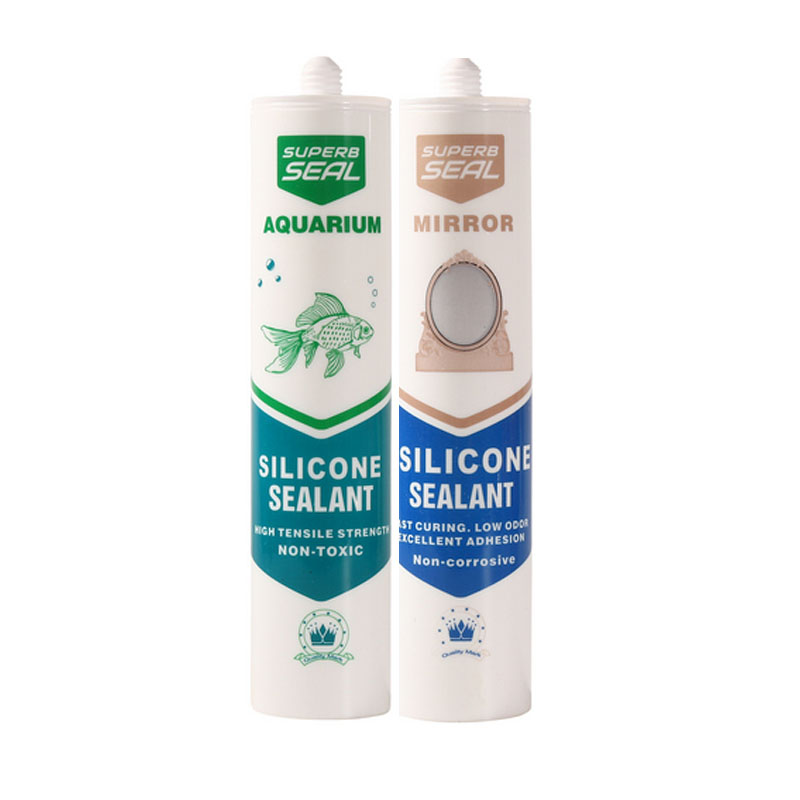 Silicone sealant tubes for aquarium and mirror use